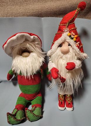 Новогодние игрушки ручной работы 🧑‍🎄" дедусик мороз " и "уговоритель - лесничек" 🧙