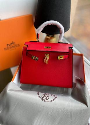 Сумка шкіряна hermès premium red: розкіш та елегантність в кожному деталі 💎 👜 розмір: 25х20 см – і