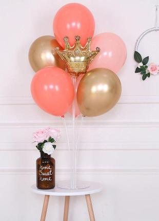 Фольгированная фигура корона на подставке для воздушных шаров королевская нежность