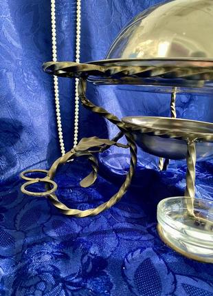 Садж 🥬🍖🥙 блюдо для шашлыка с подогревом подставка металлическая нержавейка кованная с...