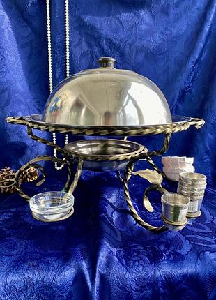 Садж 🥬🍖🥙 блюдо для шашлыка с подогревом подставка металлическая нержавейка кованная с...