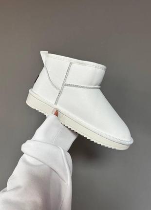 Женские угги ugg cloudfoam mini white leather зима v / smb