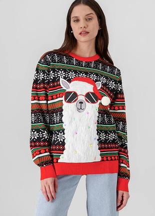 Свитер новогодний с ламой