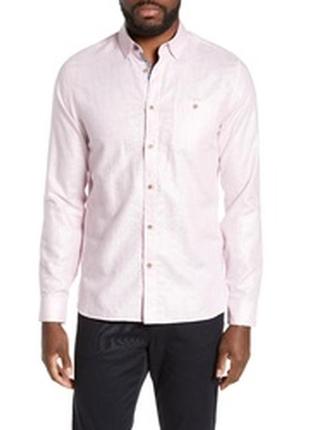 Мужская рубашка ted baker linen-cotton slim fit shirt
