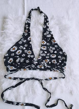 Чорний кроп топ на шию, 1+1=3 🖤🖤🖤