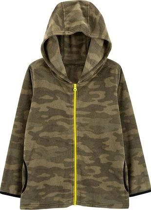 Carters флиовая кофта поддева слип картерс с капюшоном хаки