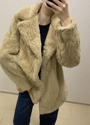 Шуба полушубок эко мех zara тренд