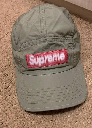 Supreme reversed label camp cap grey