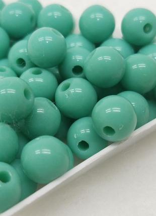 Намистини пластикові 8 мм - 10 гр, колір бірюзовий #4