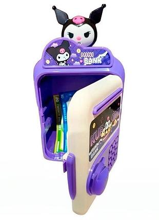 Детский сейф-копилка, от батареек, mini bank kuromi / электронная копилка / детская копилка