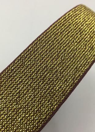 Резинка поясная 3см бордо с люрексом золото