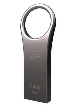 Usb флеш накопитель silicon power 64gb jewel j80 titanium usb 3.0 (sp064gbuf3j80v1t)