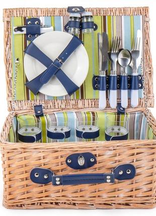 Набір для пікніка в кошику на 4 персони хороші вихідні