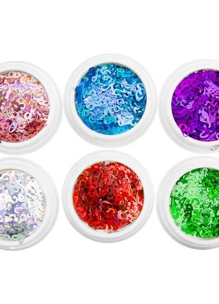 Набор декора для ногтей, цифры 25, 6 цветов