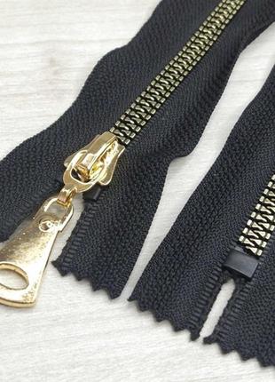 10шт застежка-молния неразъемная т-5 прошитая 35 см золото 1 бегунок