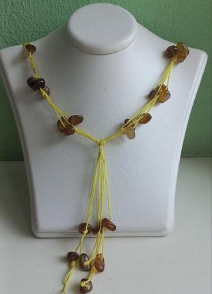 Бусы из природного янтаря 60 см.