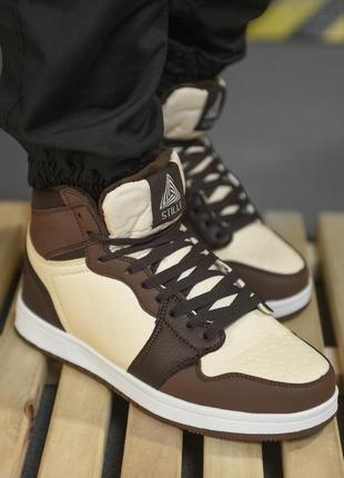 Мужские зимние кроссовки stendy brown /vellow
