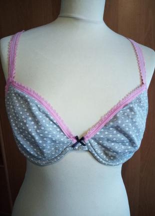 Стильний бюстгальтер у горошок бавовна трикотаж 75в