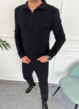 Кофта чоловіча ангорова тепла з замком світшот светр трендовий в стилі олд мані сіра синя чорна