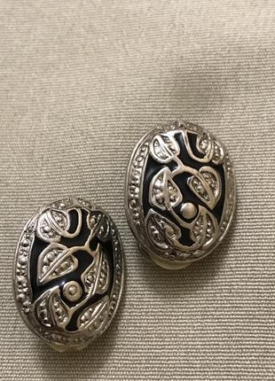 Красивые клипсы виноградной лозы эмаль винтаж