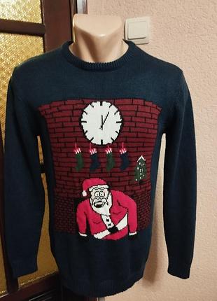 Светер новорічний синій чоловічий,розмір s на 42-44розмір від cedarwood state