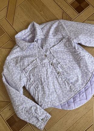 Zara демісезонна куртка сорочка для дівчинки 13-14 років 164 см в квіточки