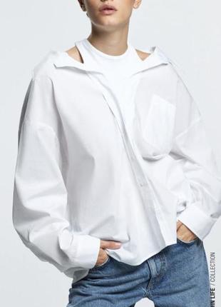 Сорочка zara сорочка з майкою трансформер класична біла сорочка