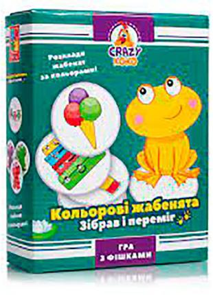 Гра настільна vladi toys розважальна crazy koko "кольорові жабенята" vt8025-06 (укр)