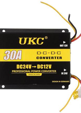 Інвертор (перетворювач напруги) ukc dc/dc 24v-12v 30a (3398)