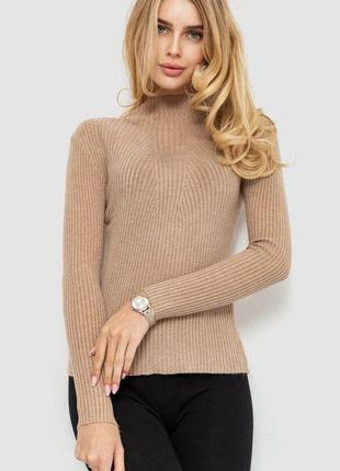 Гольф жіночий однотонний, колір бежевий, розмір s-m fa_007672