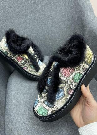 Зимние кеды norka mini о пушка норка натуральная кожа эксклюзив 36-41 зима деми
