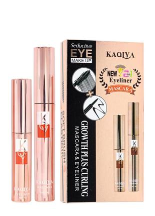 Тушь для ресниц с подводкой в наборе kaqiya mascaraeyeliner