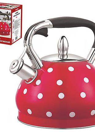 Чайник зі свисткоміз нержавіючої сталі stenson mh-3528 (3.5 літра, одинарне дно, для газових, електричних та