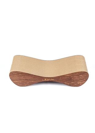 Когтеточка бионика деревянный фасад коричневая от cat joy 63х14х29 см