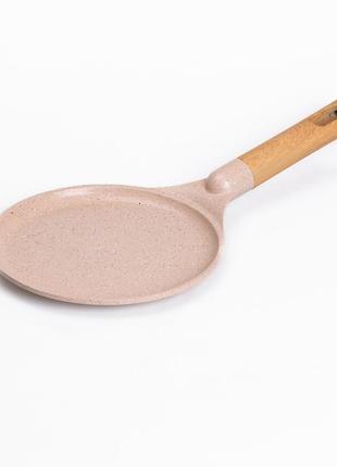 Алюмінієва млинцева сковорода з мармуровим антипригарним покриттям ø 20 см, товсте дно mgc бежевий