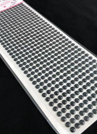 Стразы клеевые 6 мм на планшетке, 504 шт - черный