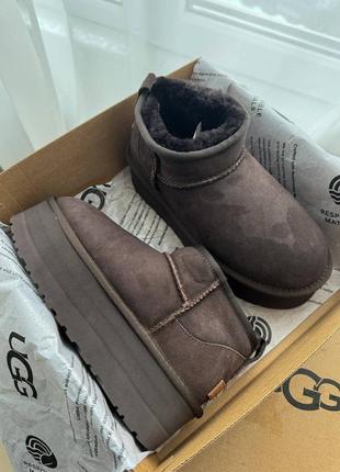 Жіночі угги ugg Супер mini platform brown