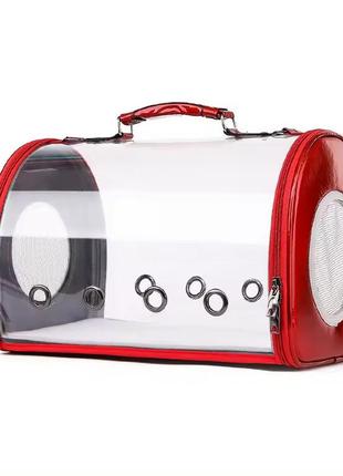 Сумка - переноска для кошек и собак грызунов 33х24х26 cosmopet cp-26 red (s)