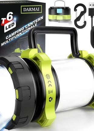 Світлодіодний ліхтарик darmai, що перезаряджається, вогні для кемпінгу з 6 режимами 800 люмен 3700 маг, ipx4