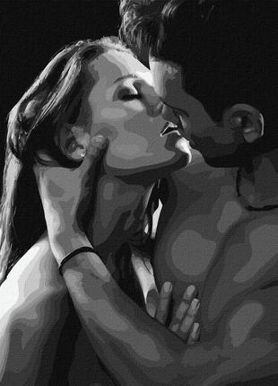 Картина за номерами. "палкий поцілунок" ідейка kho4943 40х50 см