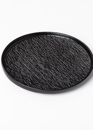 Тарелка керамическая 20 см плоская черная