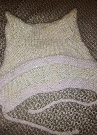 Шапочка кішка 🐈ручна робота 🧶52- 54 см люрекс ,паєтка ,норка