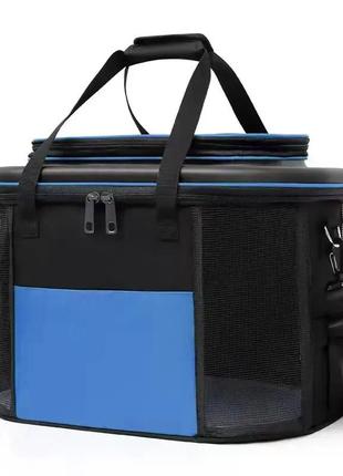 Сумка - переноска для кошек и собак 28х45х28 cosmopet cp-45 black - blue