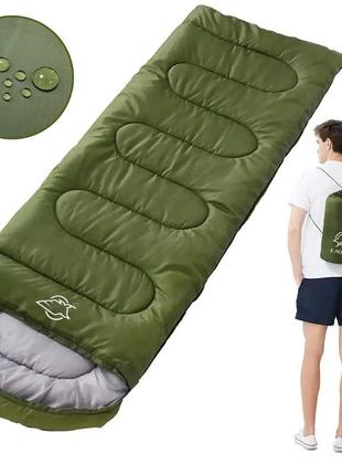 Спальный мешок (спальник) одеяло с капюшоном eagle 190t green