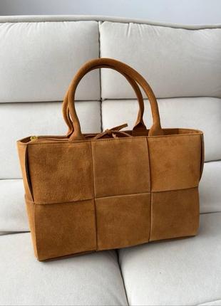Премиальная замшевая сумка в стиле bottega vneta