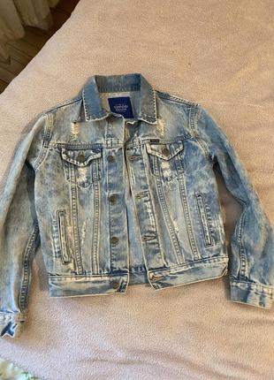 Джинсова вкороченна курточка куртка джинсова