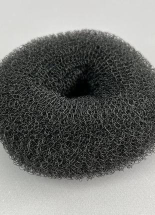 Бублик-валик, пончик для пучка рельєфний 9 см - чорний