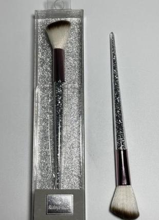 Кисточка для макияжа средняя от ruby face, серебро