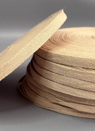 Светлый беж киперная лента 1 см (киперная тесьма 10мм)