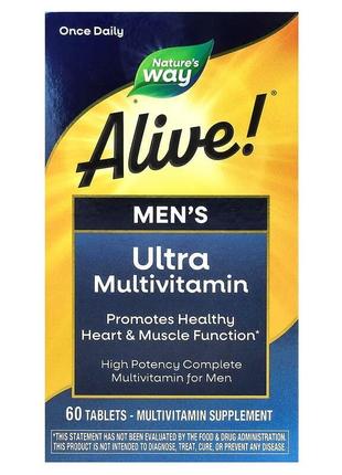 Мультивітаміни для чоловіків nature's way alive once daily 60 таблеток